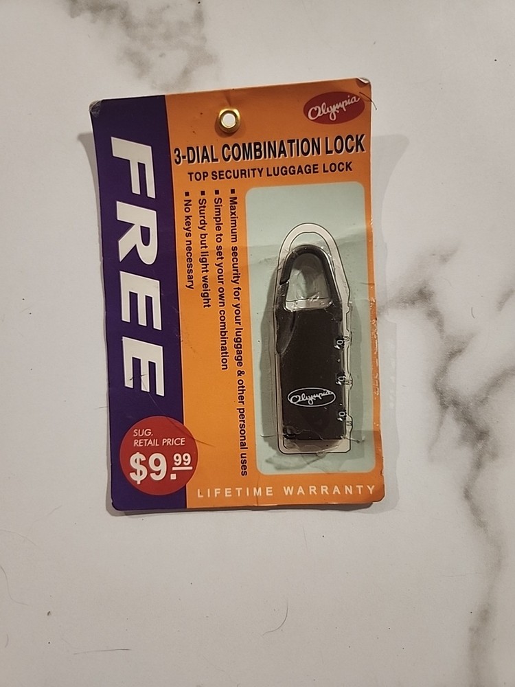 Olympia Sealed 3 Dial Combination Lock Luggage Security