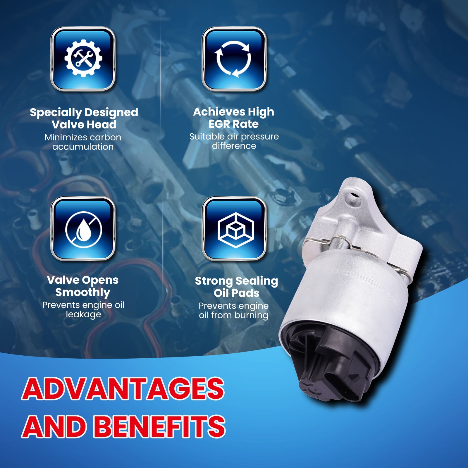 911-164 EGR Valve for Buick Sebring Cadillac Chevrolet Pontiac GMC Oldsmobile