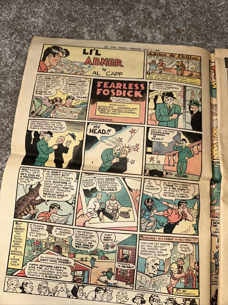 1943 star weekly comic section
