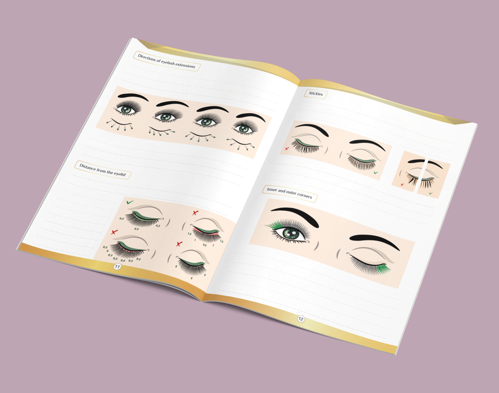 Eyelash Extension Workbook, Lash Student Practice Manual, Lash Extension Guide