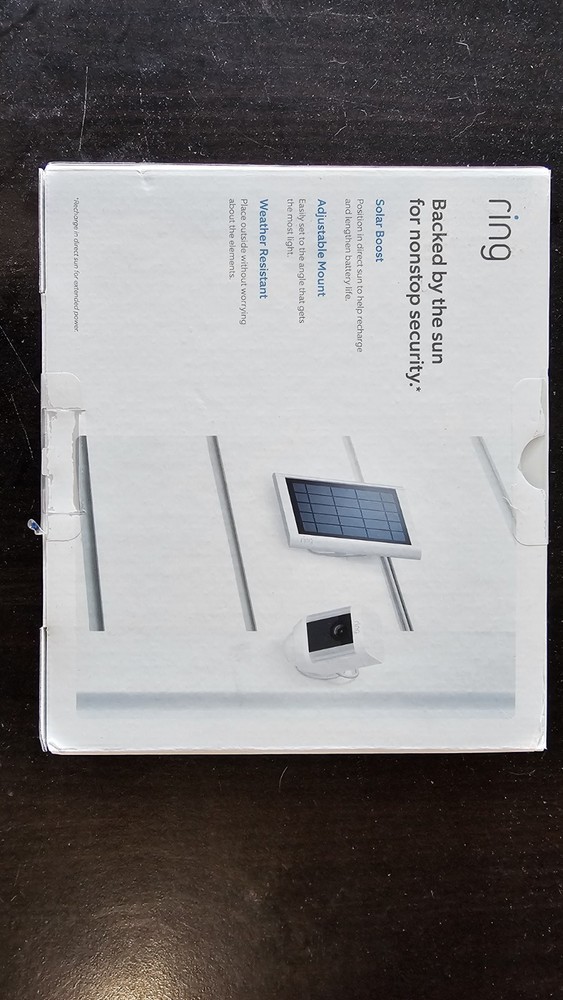 Ring Solar Panel White Adjustable Mount Weather Resistant Easy Install Outdoor