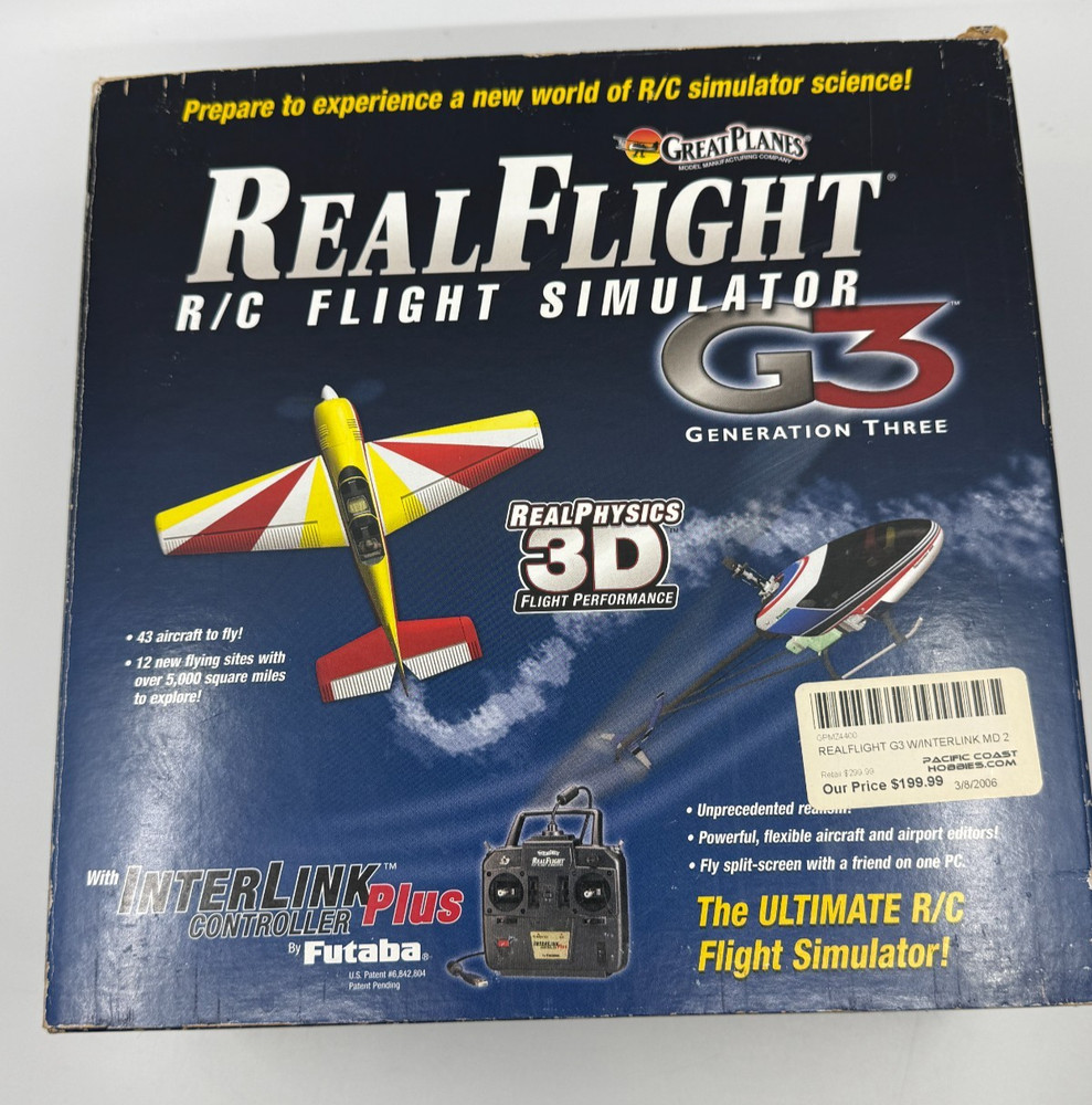 Great Planes RealFlight RC Flight Simulator G3 InterLink Plus - CIB -
