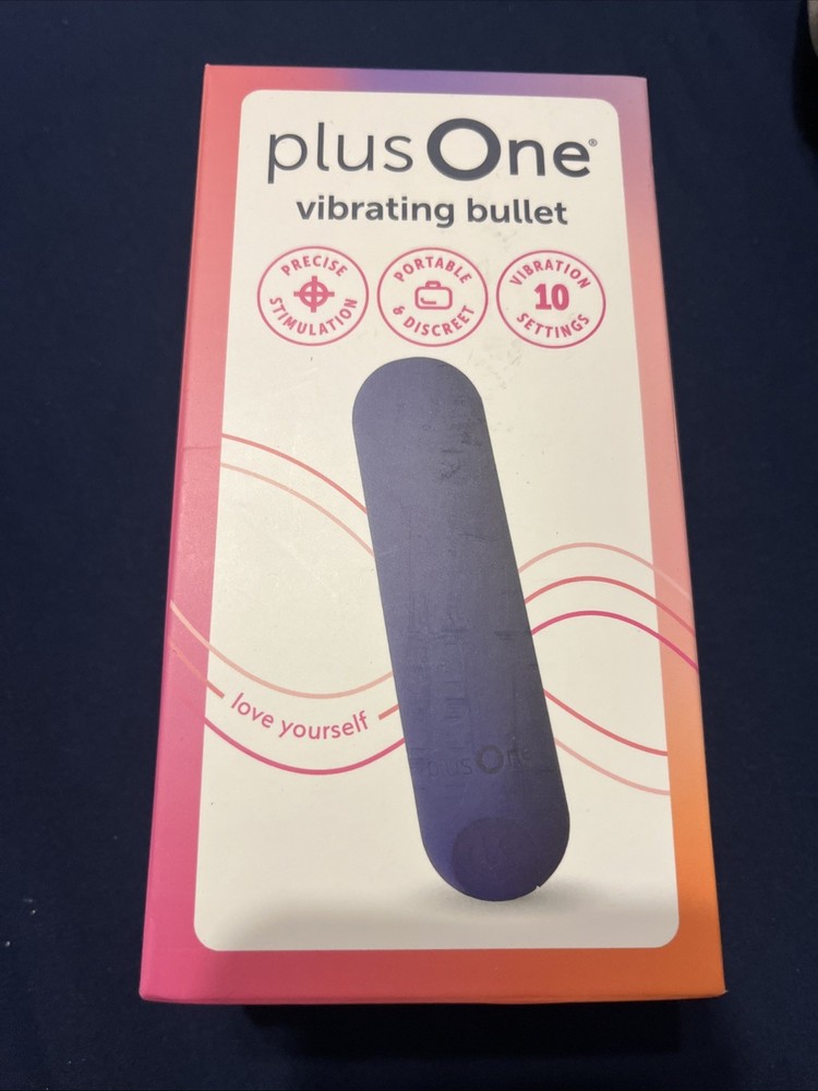 plusOne Vibrating Bullet Soft Touch Massager, 10 Vibration Settings, Waterproof