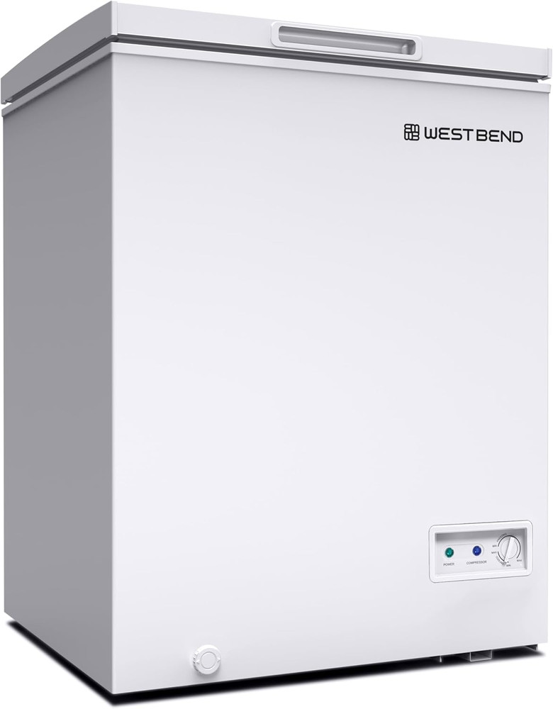 Chest Freezer with Adjustable Temperature Control, Free-Standing with Single Fli