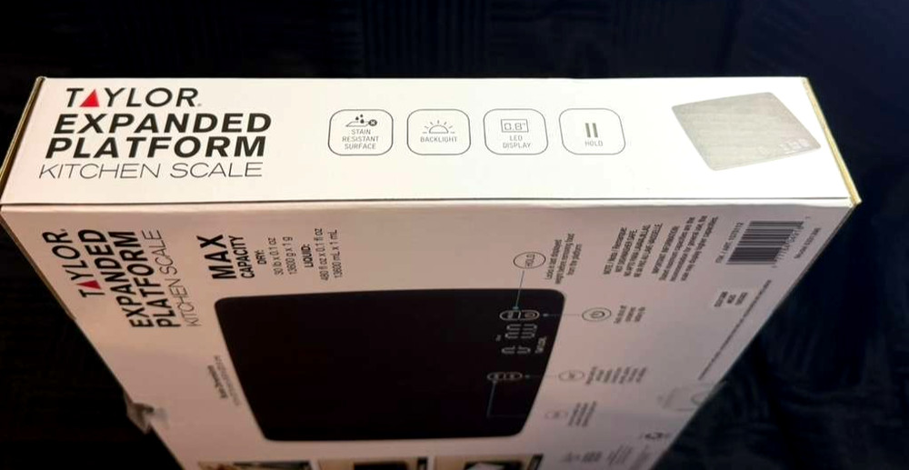 Taylor High-Quality Expanded Platform Digital Kitchen Scale –30lb Max Waterproof