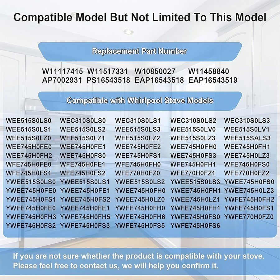 W11517331 for Whirlpool Electric Range Knobs (4pcs) Replace W10850027 W11117415