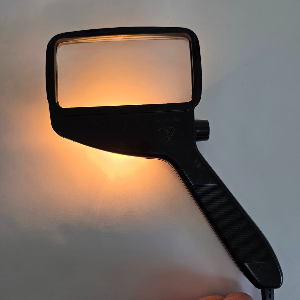 Vintage Bausch & Lomb Illuminated Rectangular Reader Lighted Magnifying Glass