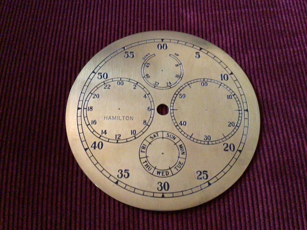 Vintage Hamilton Model 221 Solid Brass 4-Oribit Marine Chronometer Dial:  L@@K 