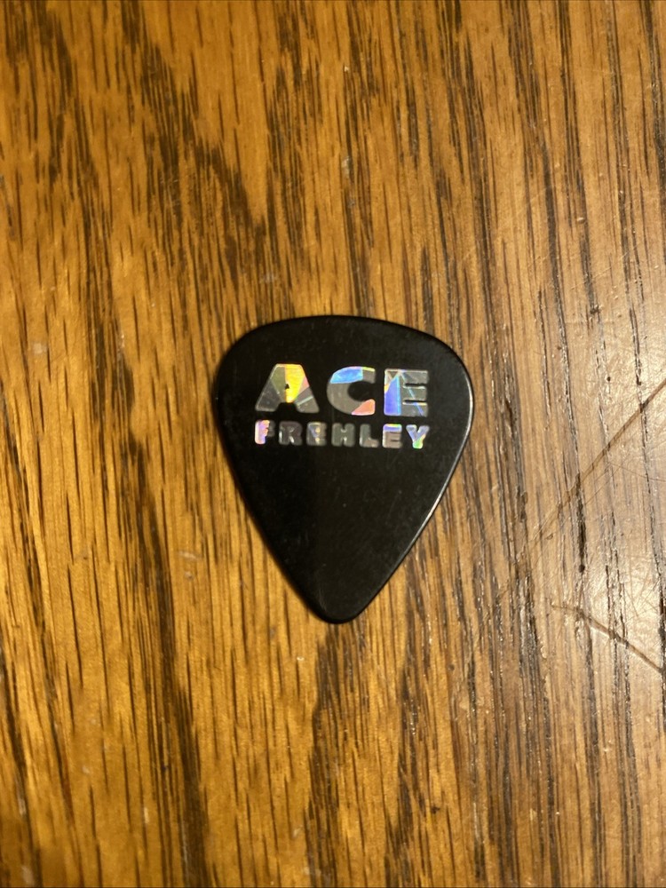 Kiss ACE FREHLEY  Guitar Pick "Just For Fun "Silver Prism Black Vintage Kiss !