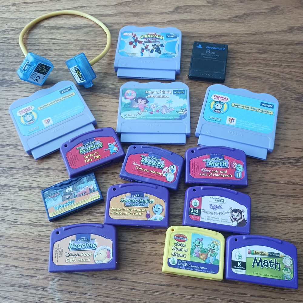 14 Leap Pad & Vtech Games Learning Cartridges PS2 8MB - Untested