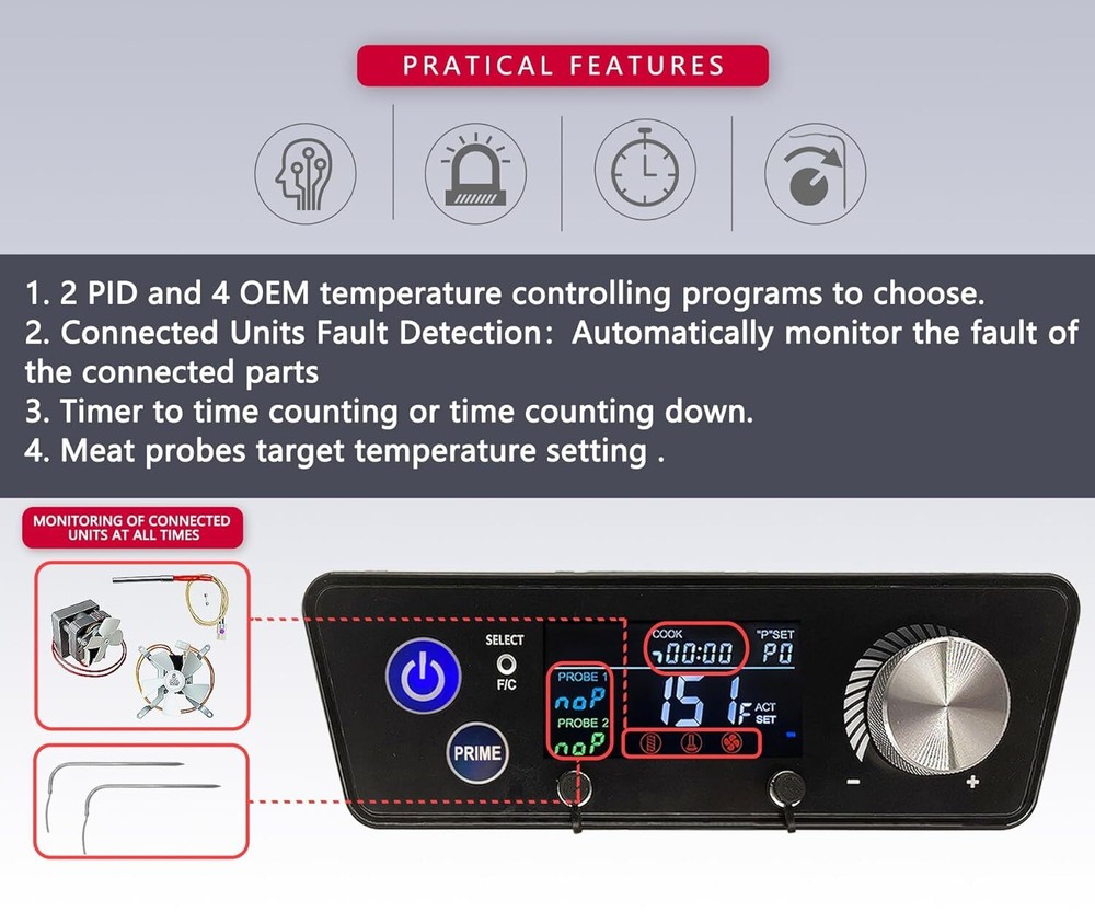 PID Trapezoid Control Board Replacement for Pit BOSS Series 3/4/5/7 Vertical