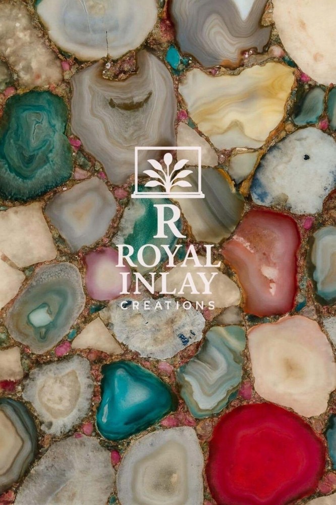 Multicolor Agate Coffee Table – Handmade Rectangular Gemstone Centerpiece