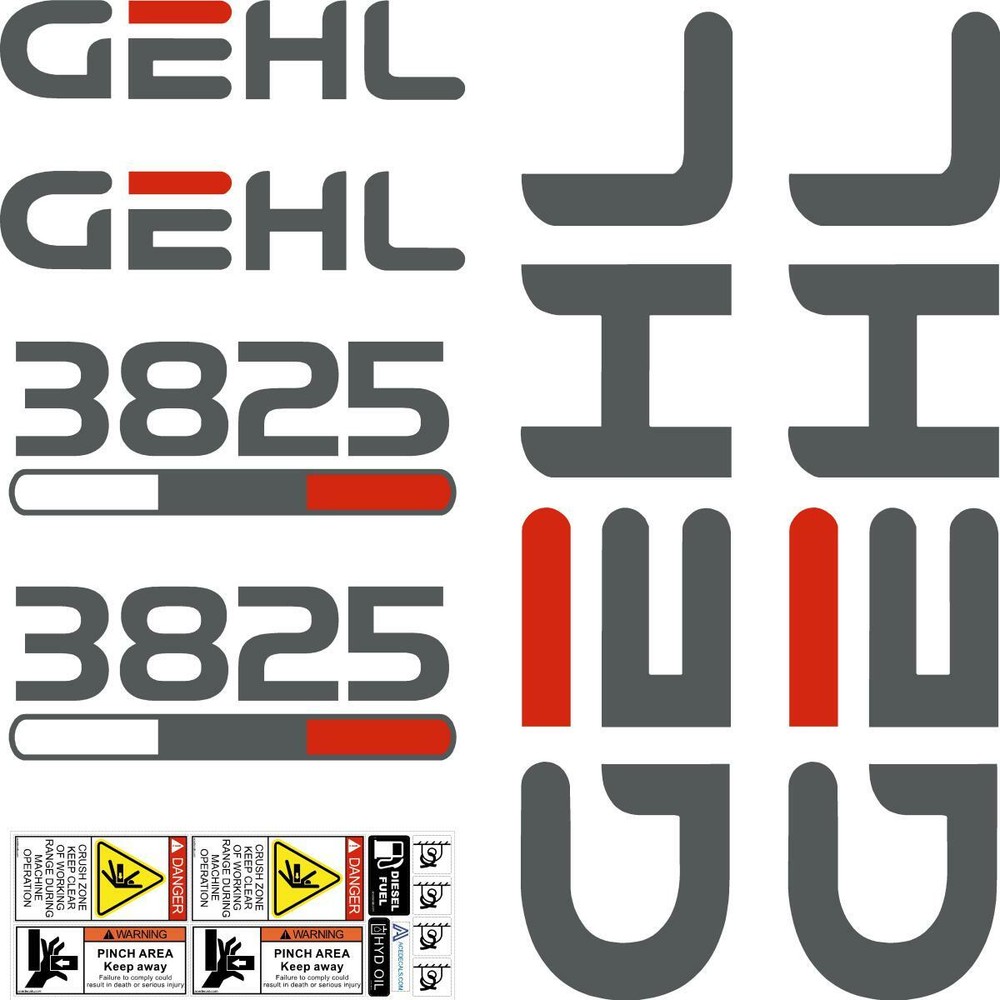Gehl 3825 Decals - Repro Stickers Kit