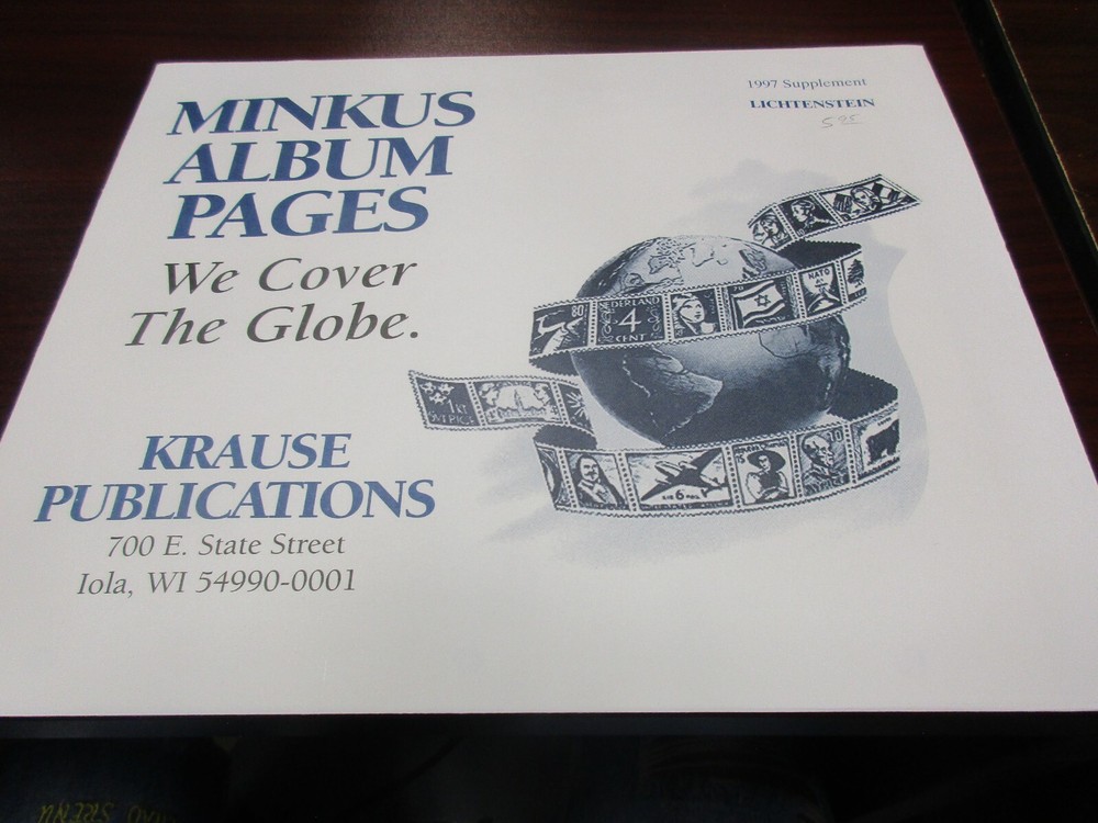 "MINKUS" ALBUM PAGES 1997 SUPPLEMENT LIECHTENSTEIN  #MLT97  W/FREE SHP.