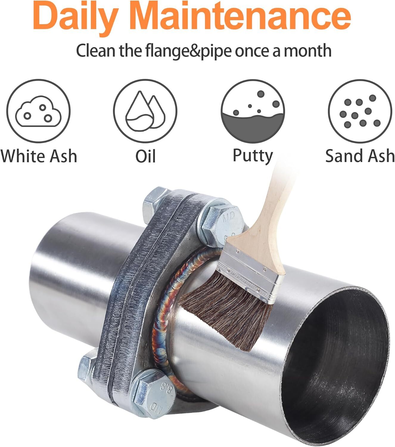 3 BOLTS 2.5" OD Universal Quick Fix Exhaust Triangle Flange Repair Pipe Kit