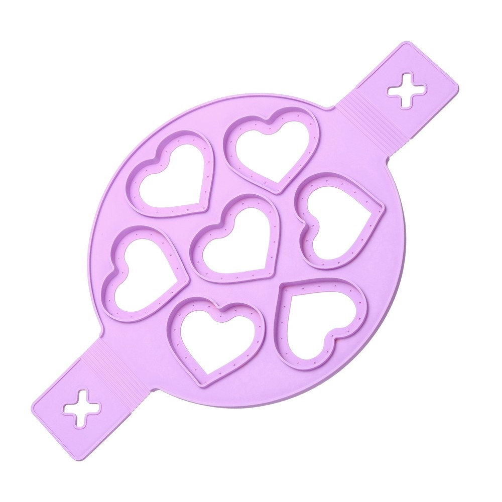 Non-Stick Silicone Pancake Maker, Heart Shape Pancake and Egg Ring