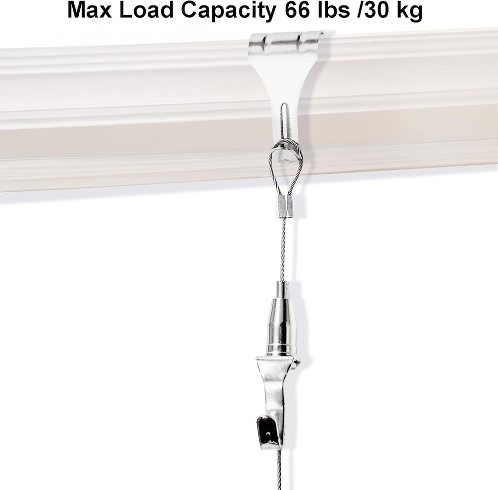 Picture Rail Hook Hanging System Adjustable Wire Hooks for Exhibition Gallery