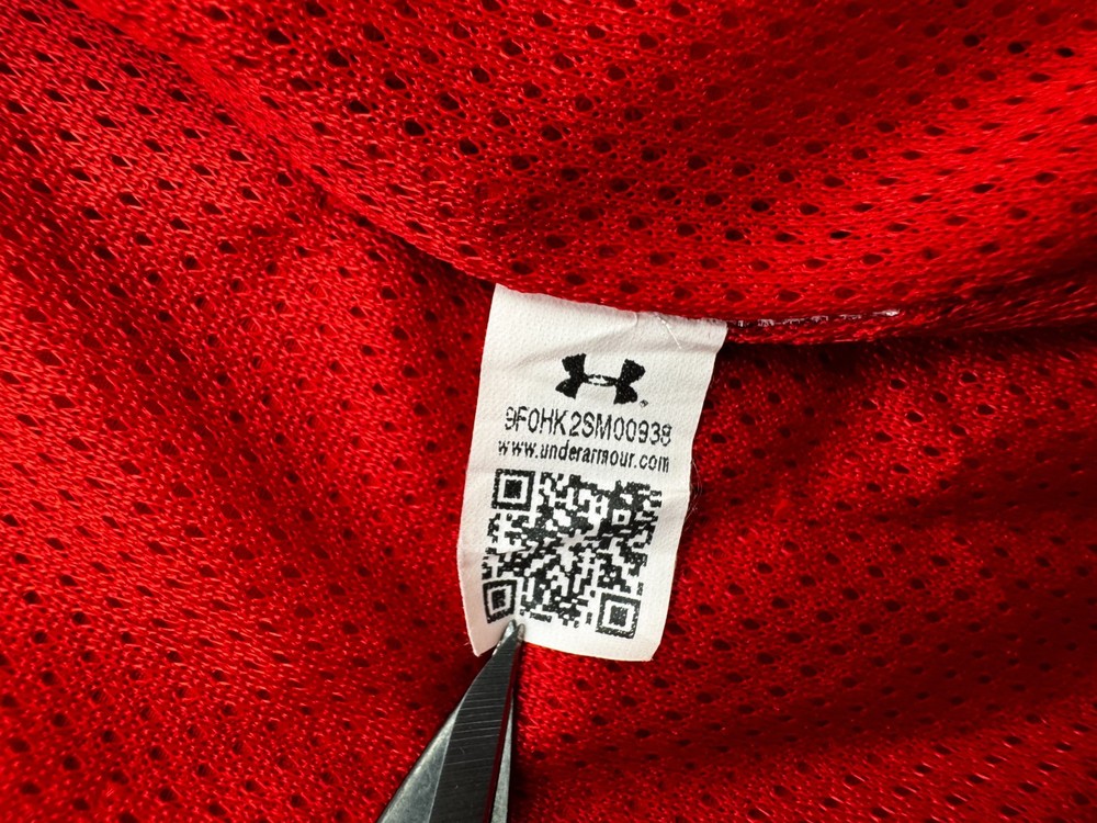 Under Armour Red Full Zip Jacket Size M White Stripes Performance Activewear