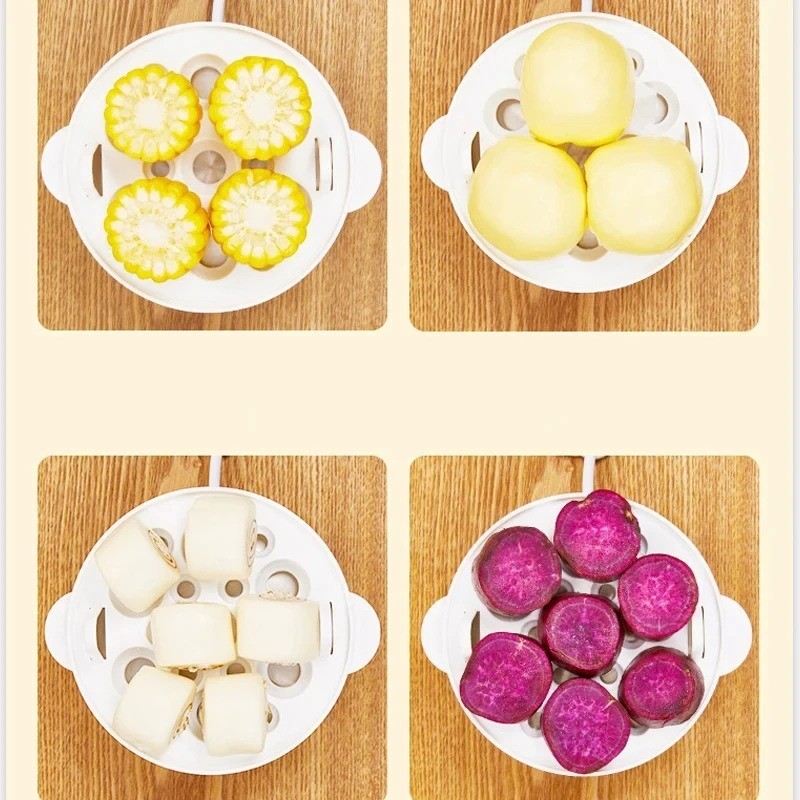 Electric Egg Cooker Multifunction Double Layer Steamer Mini Kitchen Machine