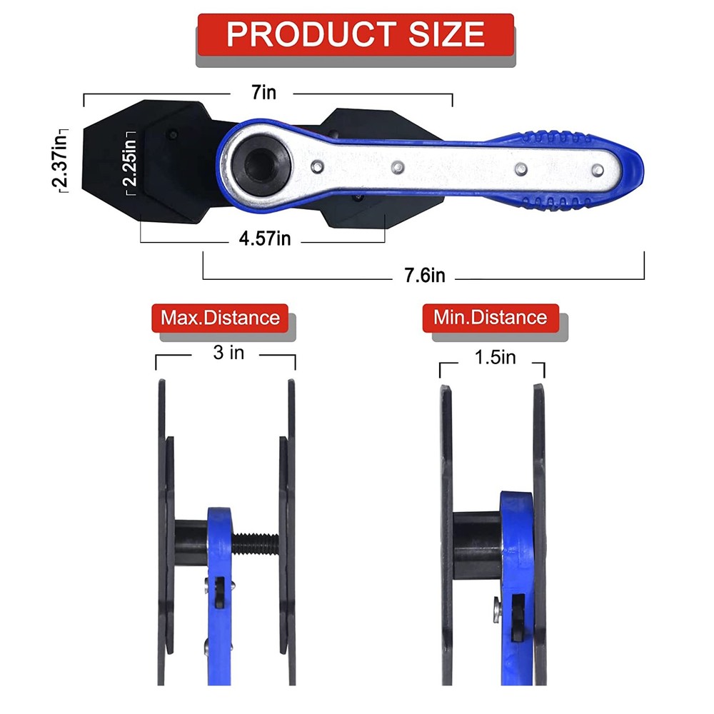 Brake Caliper Press Compression Tool 360° Adjustable Ratchet Piston Spreader US