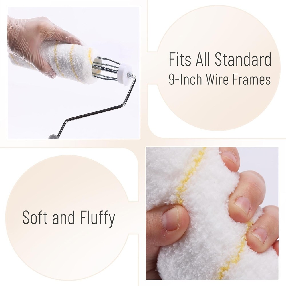 Paint Tray Set, 11 pcs, Paint Roller Kit, 9" & 4" Rollers, Small Paint Roller...