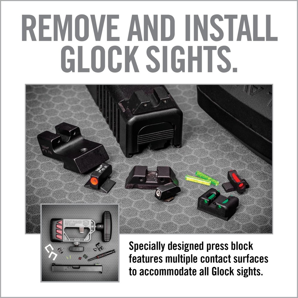 Real Avid Universal Glock Sight Pusher Tool - Front & Rear Dovetail Installation