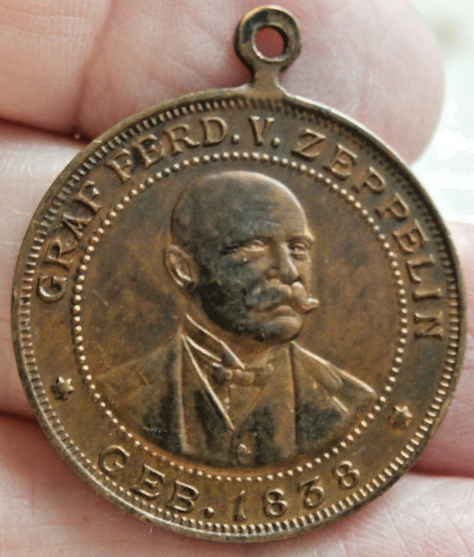 1909 ZEPPELIN BALLOON BIPLANE INTENATIONAL AVIATION EXPOSITION MEDAL S-1070-B