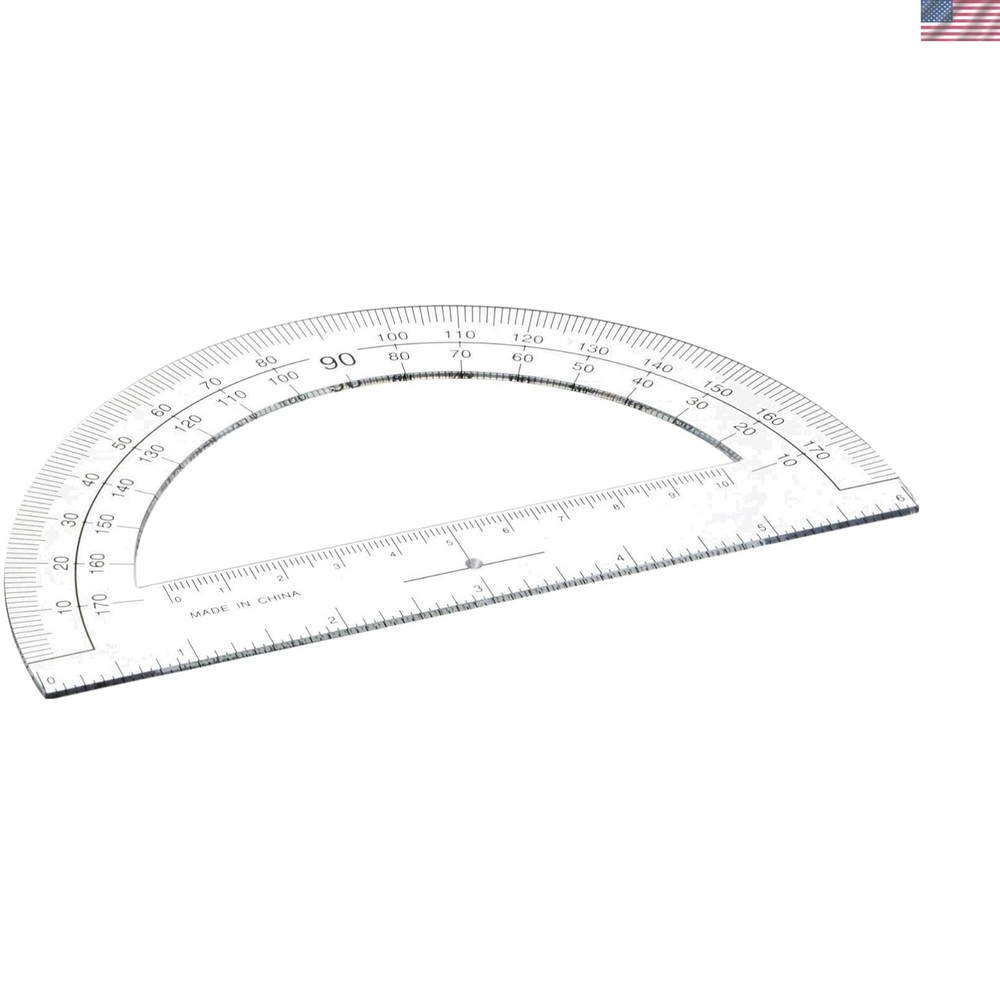 6-Inch Durable Clear Plastic Protractor - Perfect for Students and Professionals