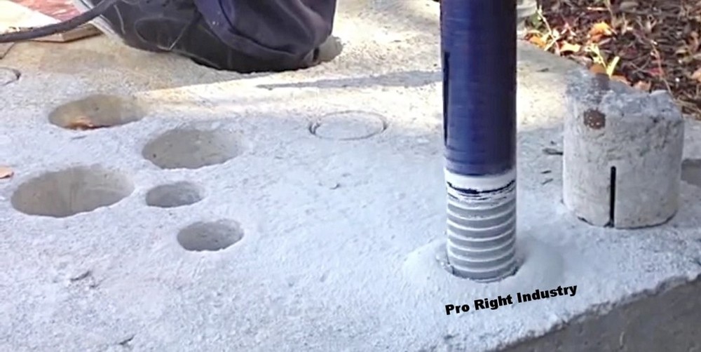 3" laser welded core bit with SDS MAX shank adapter & center guide hammer drill