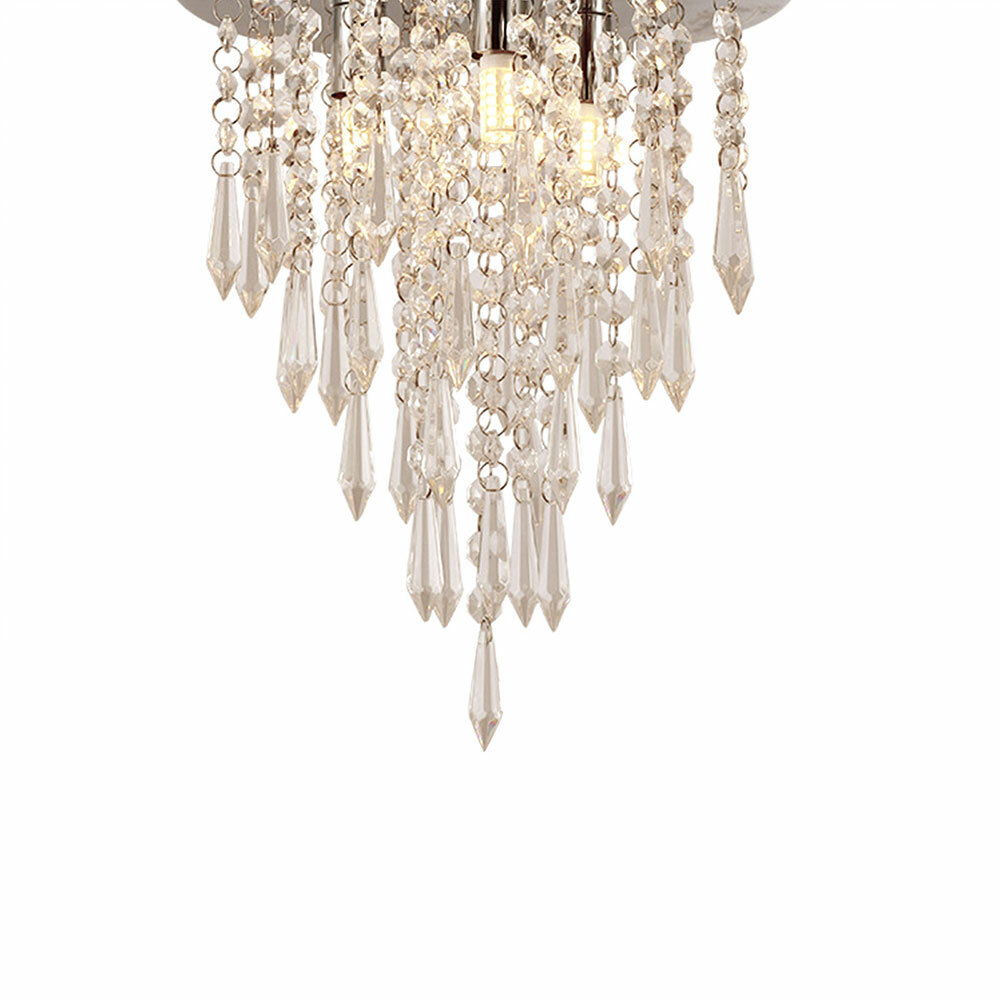 Silver Crystal Chandelier Small Modern Chandelier Mini Ceiling Light Flush Mount