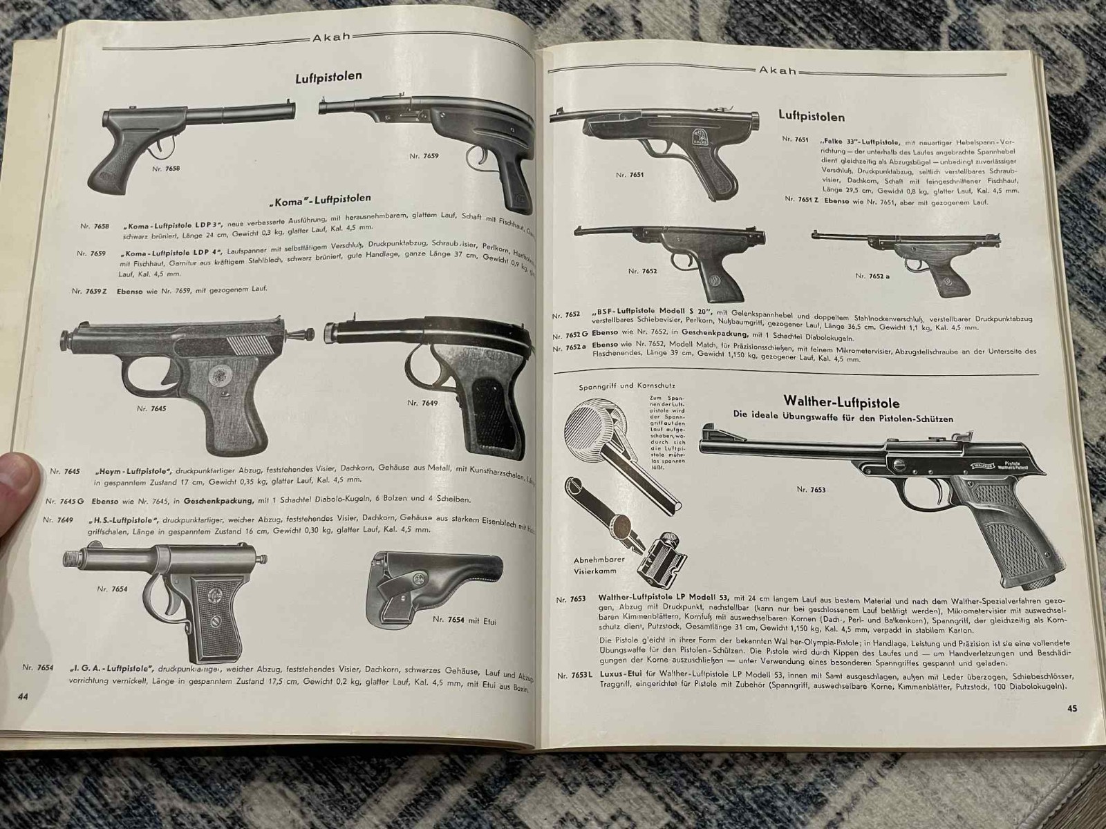 WW2 WWII - 1950s German Army Military Akah Waffen Munitions & Sporting Catalog