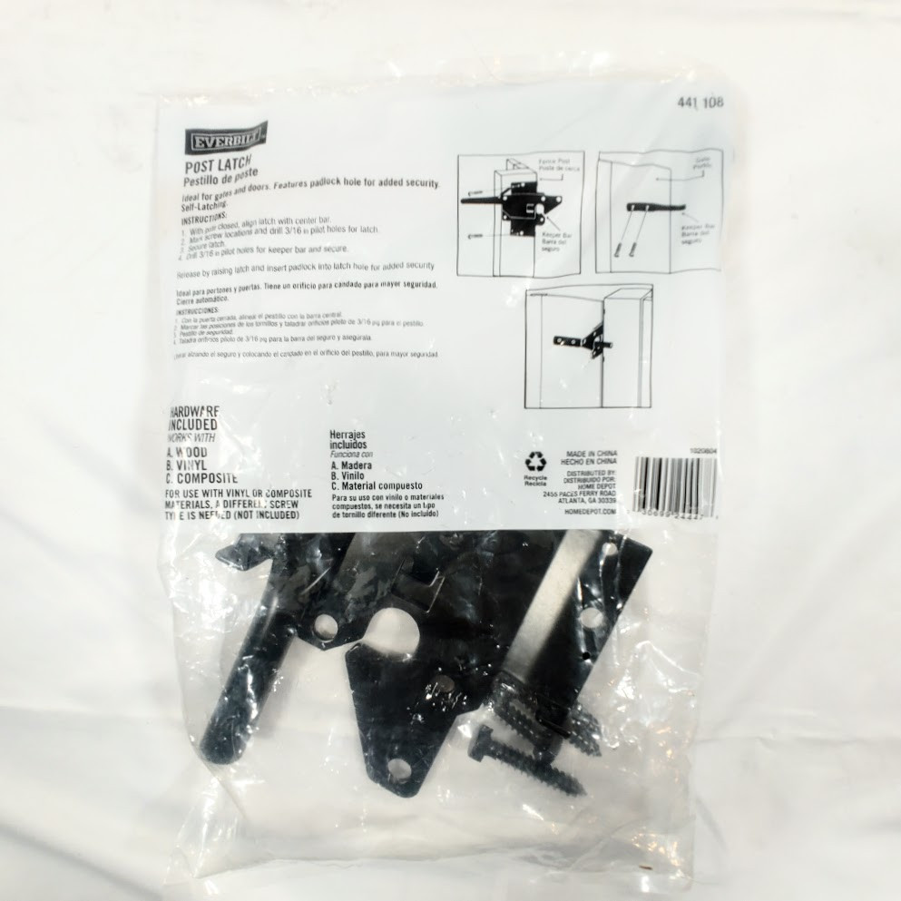 Everbilt Black Post Latch (24447) 441 108