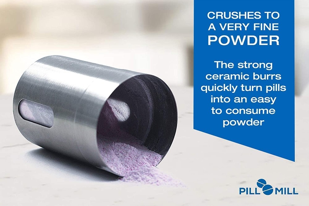 Pill Mill Crusher - Crushes Multiple Tablets 1 Count (Pack of 1), Silver