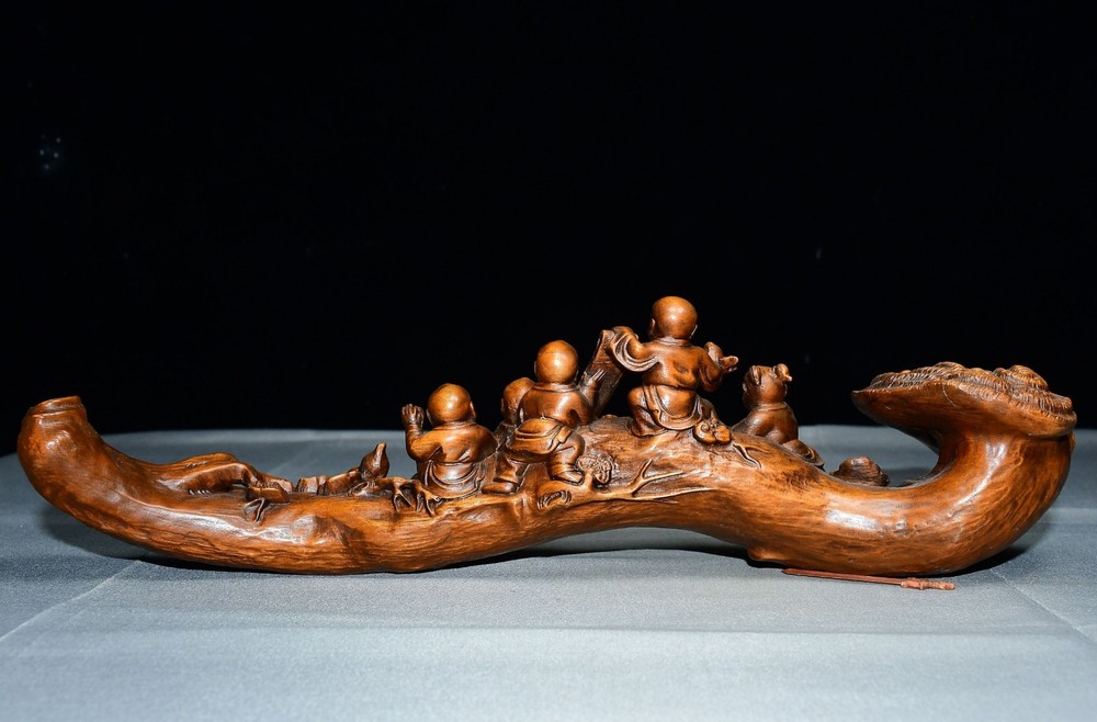 Exquisite Small Leaf Boxwood Five Son Ruyi Ornament