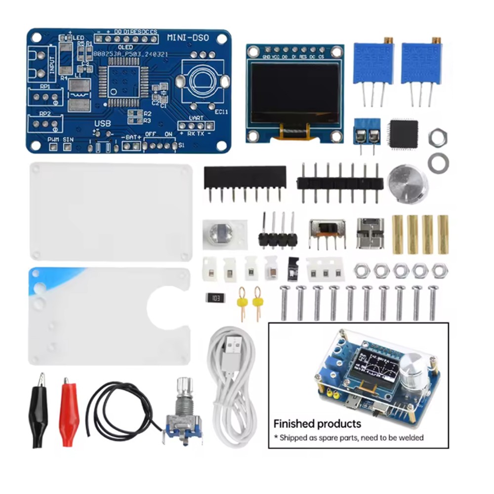 DIY Mini Digital Oscilloscope Electronic Kit STC Soldering Practice Project Kit