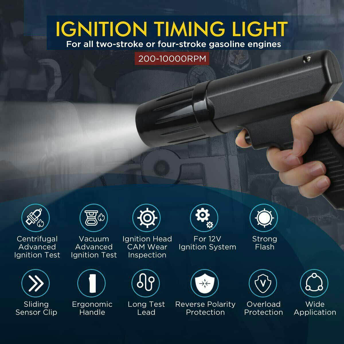 Car Motorcycle 12V Petrol Engine Ignition Inductive Timing Light Strobe Lamp Gun