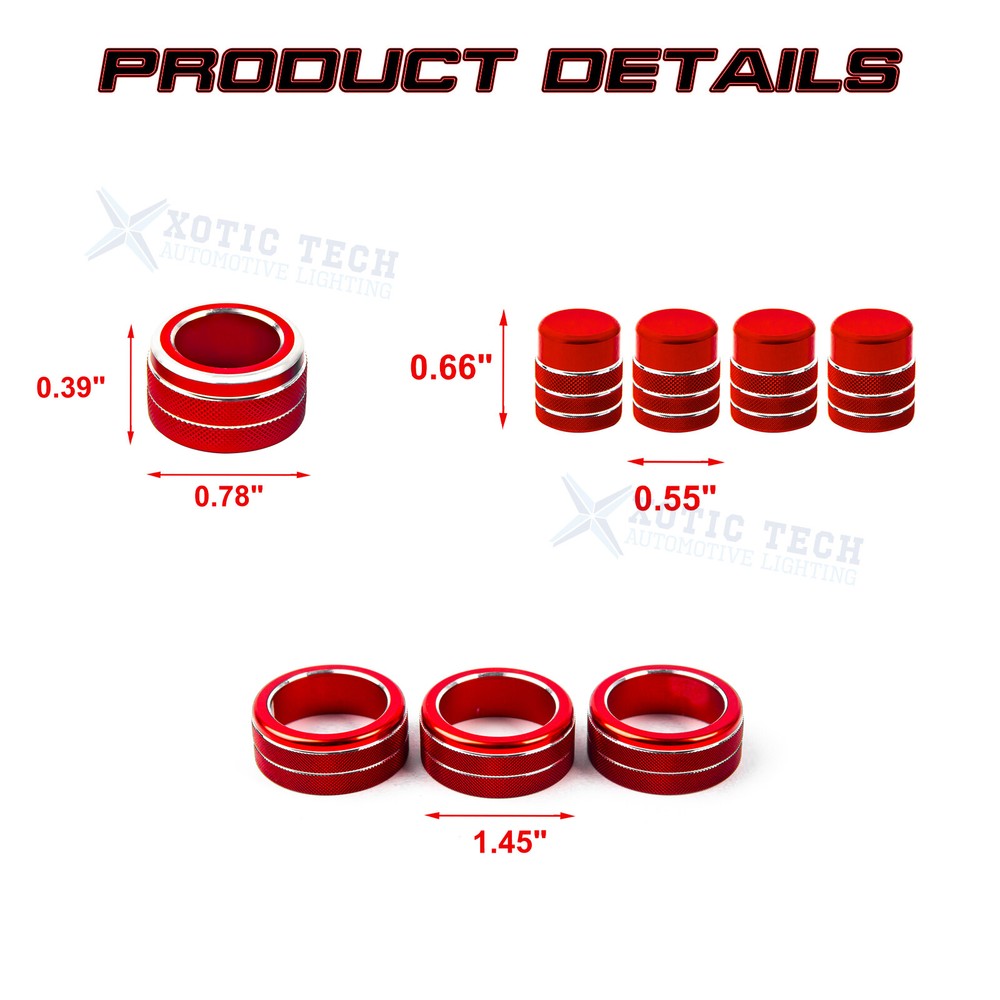 Red Dashboard Console AC Knob + Navigation Switch Cover For Honda Civic 2022+