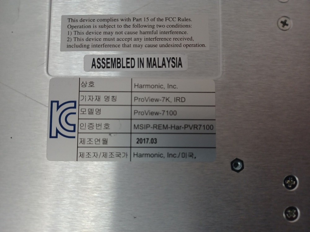 HARMONIC Multifunctional Integrated Receiver Decoder ProView-7100 RF 1 input HD