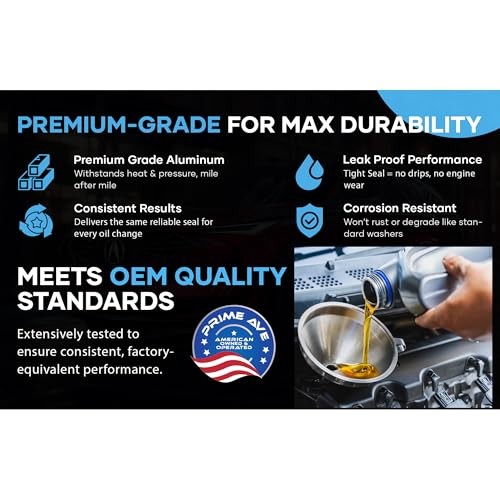 5 Rear Differential and 5 Automatic Transmission Plug Washers for Leak-Proof