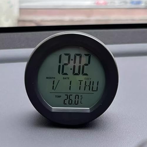 Timloon Car Dashboard Clock with Automatic Backlight at Night, Solar-Powered,