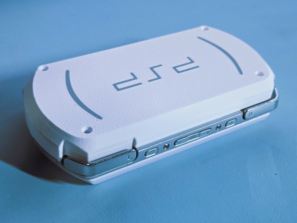 PSP Go Replacement Expanded Back Battery Cover (Blue and Silver)