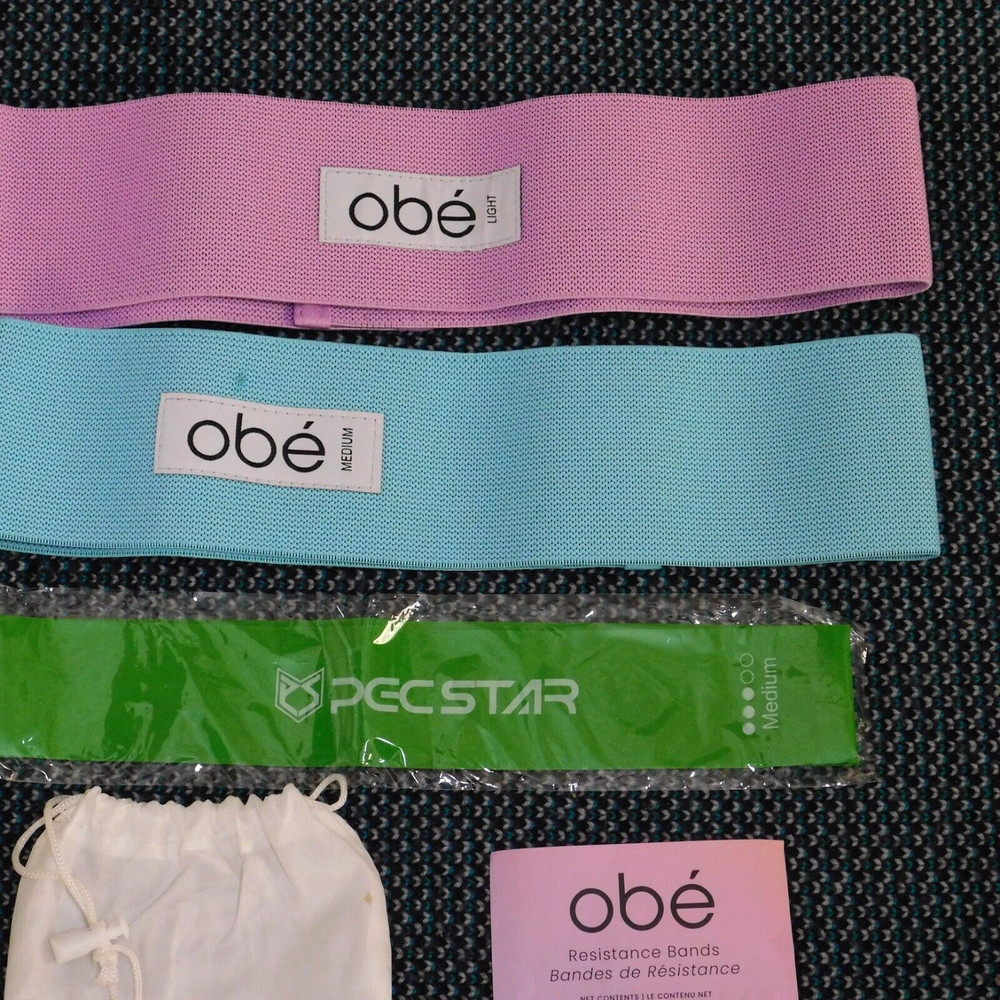 Obe Resistance Hip Bands Workout Bands & Bag Light & Medium & PecStar