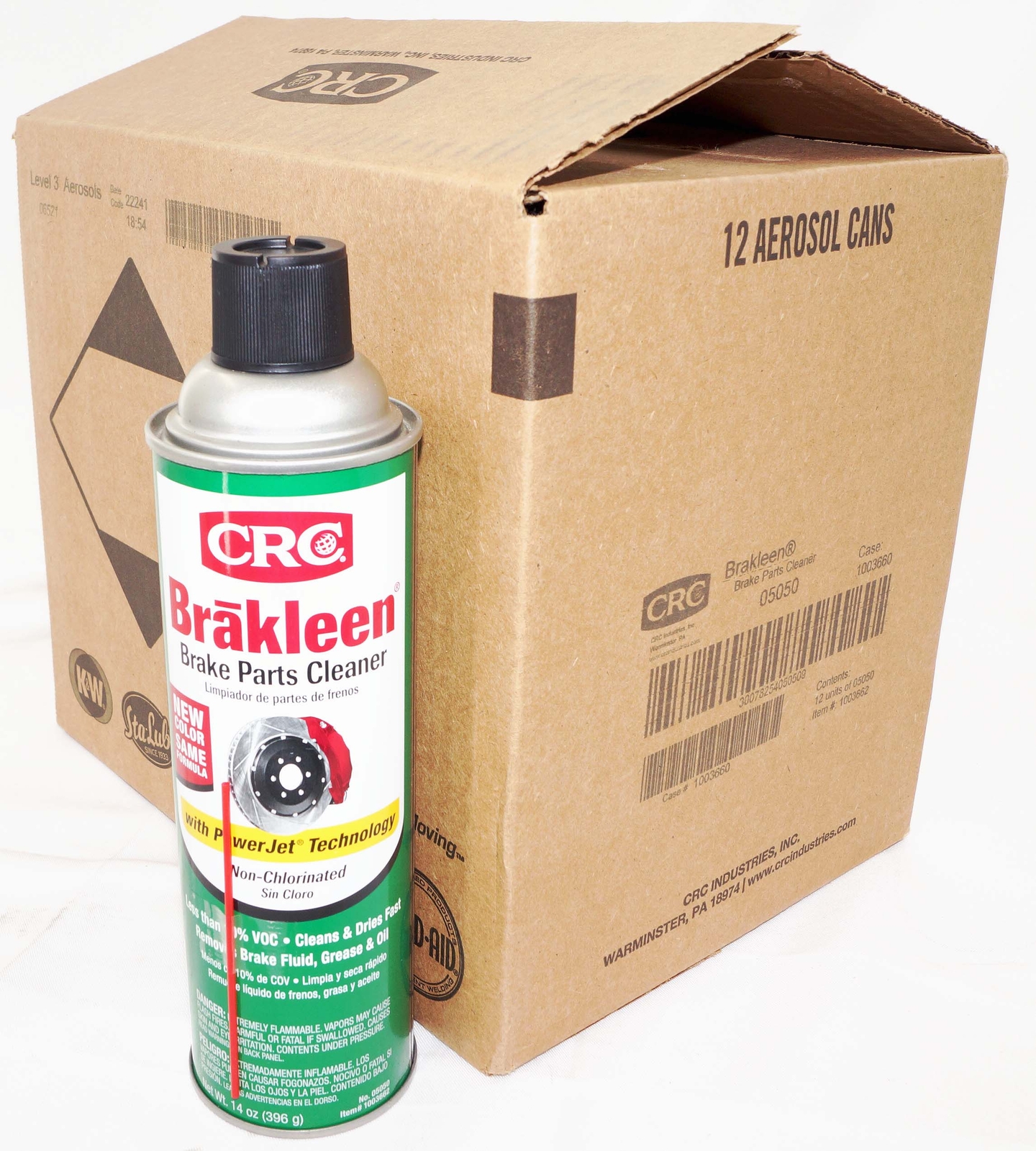 Case of 12 CRC Br kleen Brake Parts Cleaner w/ PowerJet Technology Spray 05050