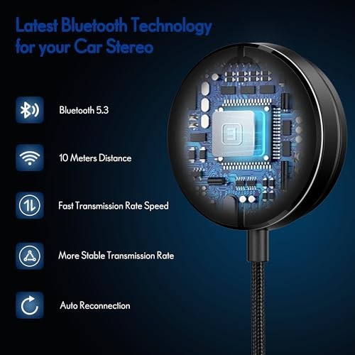BK01 Bluetooth Car Magnet Mount Receiver with Ground Loop Noise Filter