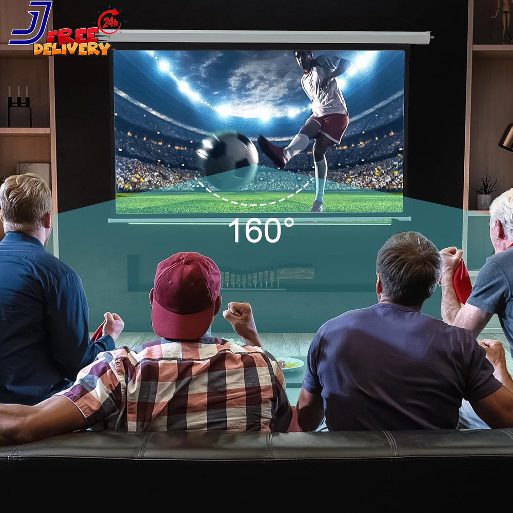 120" Projector Screen Motorized 16:9 4K HD Pull down Retractable Projection Scre