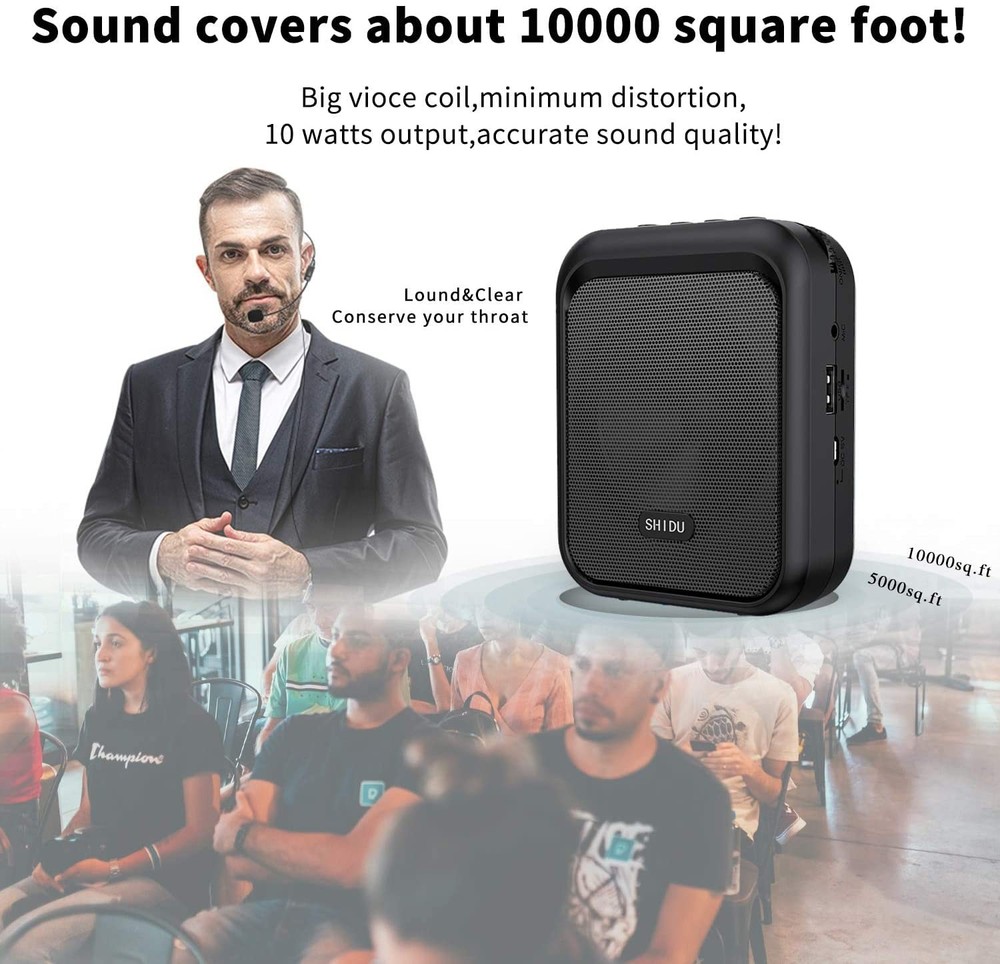 Mini Voice Amplifier Portable Rechargeable Bluetooth Speaker with Wired Micropho