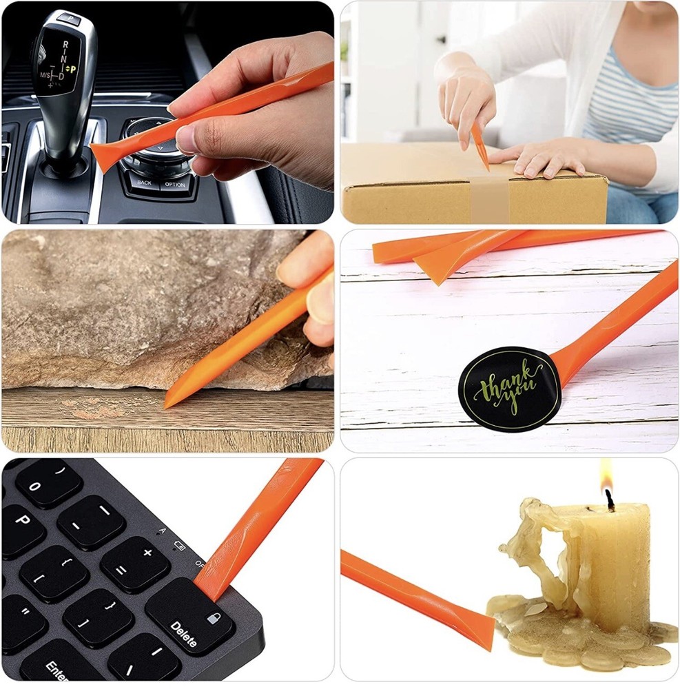 9PC Plastic Scraper Tool Scratch Free Plastic Label Scraper Cleaning Pen-Shaped