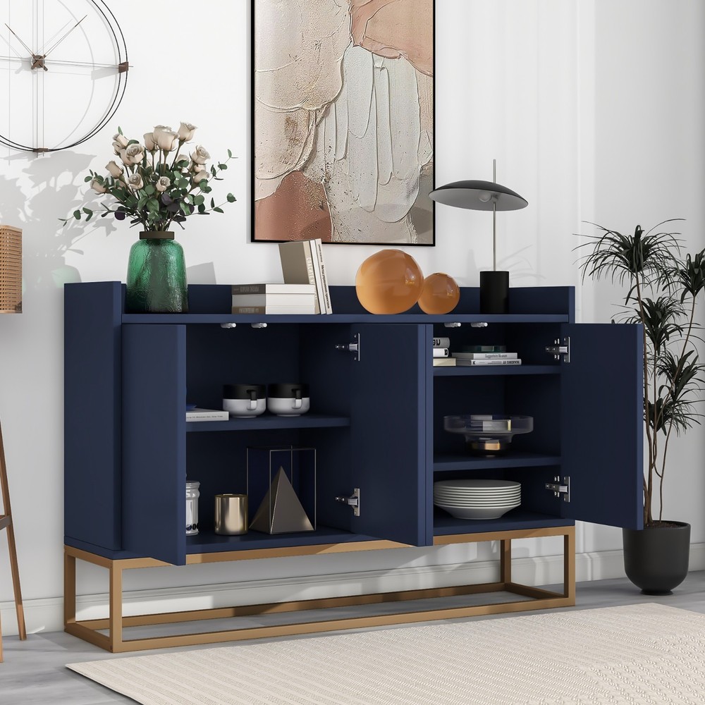 Modern Sideboard Elegant Buffet Cabinet with Large Storage Space (Navy)