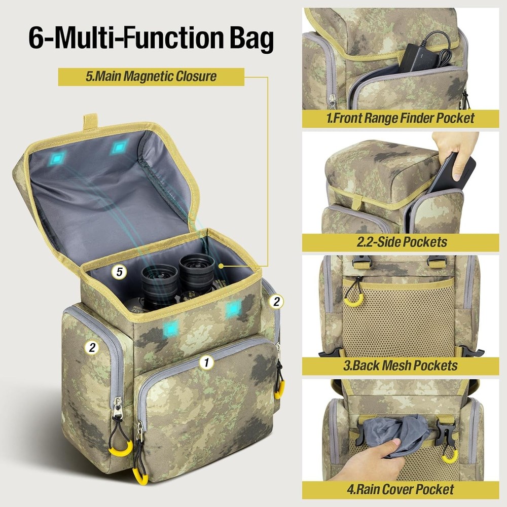 Binocular Harness Chest Pack - Lightweight Binocular Case with Rangefinder Pouch
