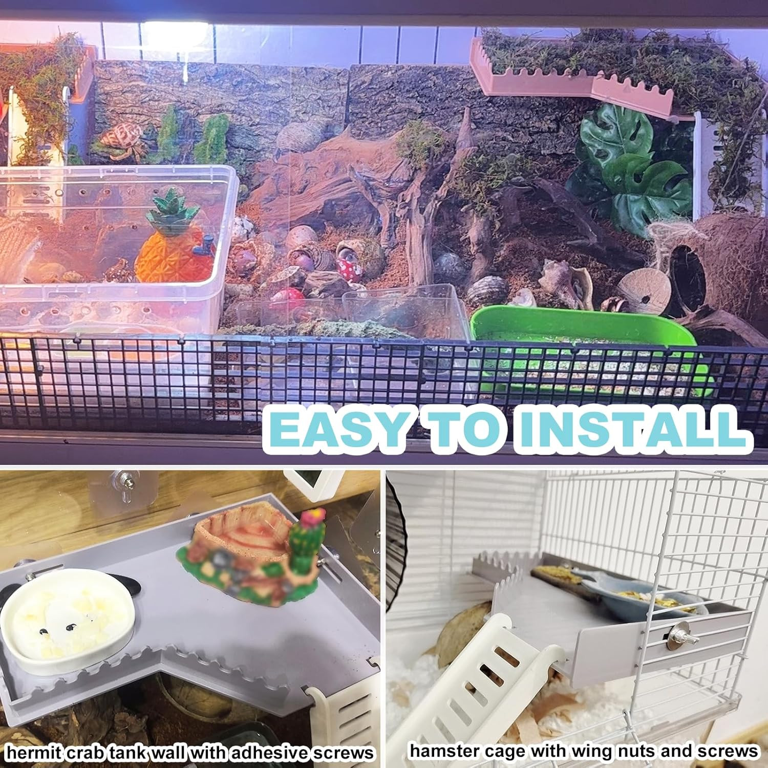 Hermit Crab Accessories - Platform with Ladder and Food Dish, Hermit Crab Climbi